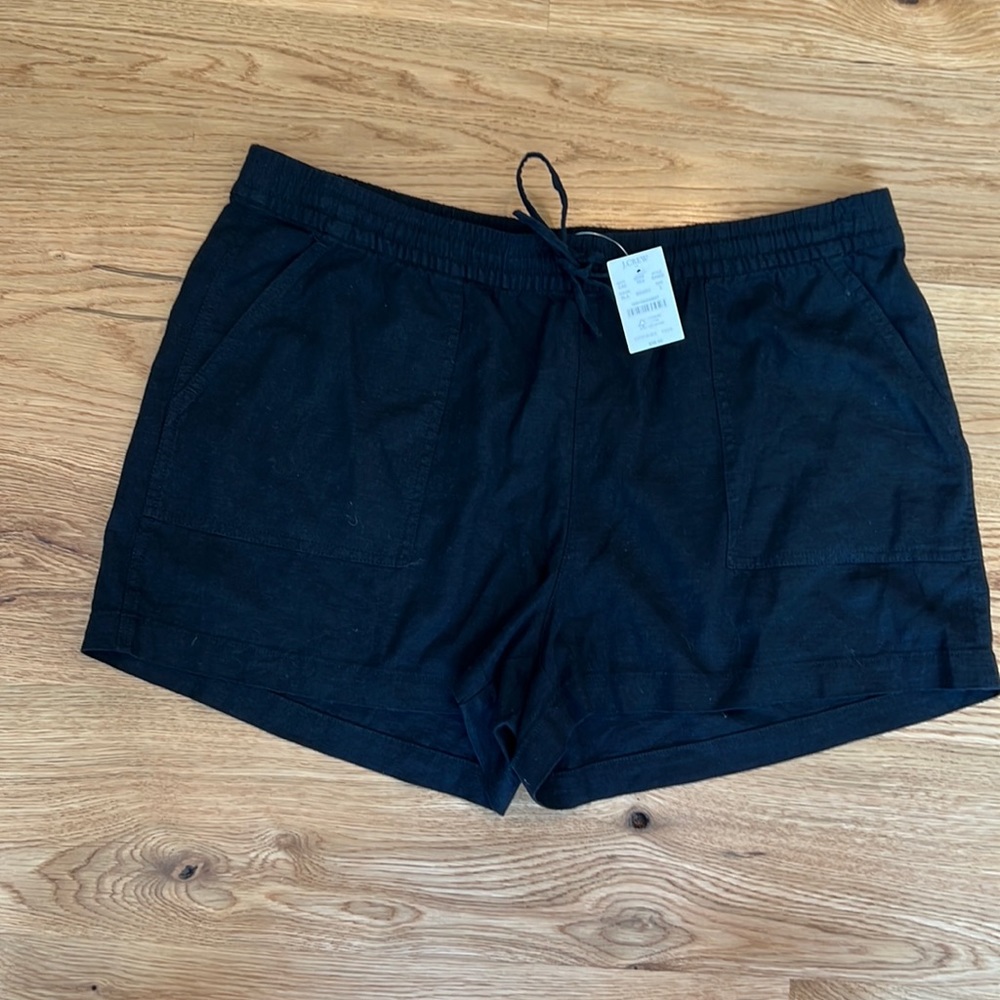 Brand new black linen J.Crew shorts
